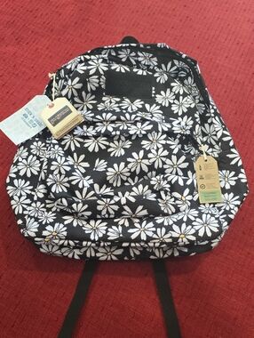 Jansport Black & White Floral Backpack.